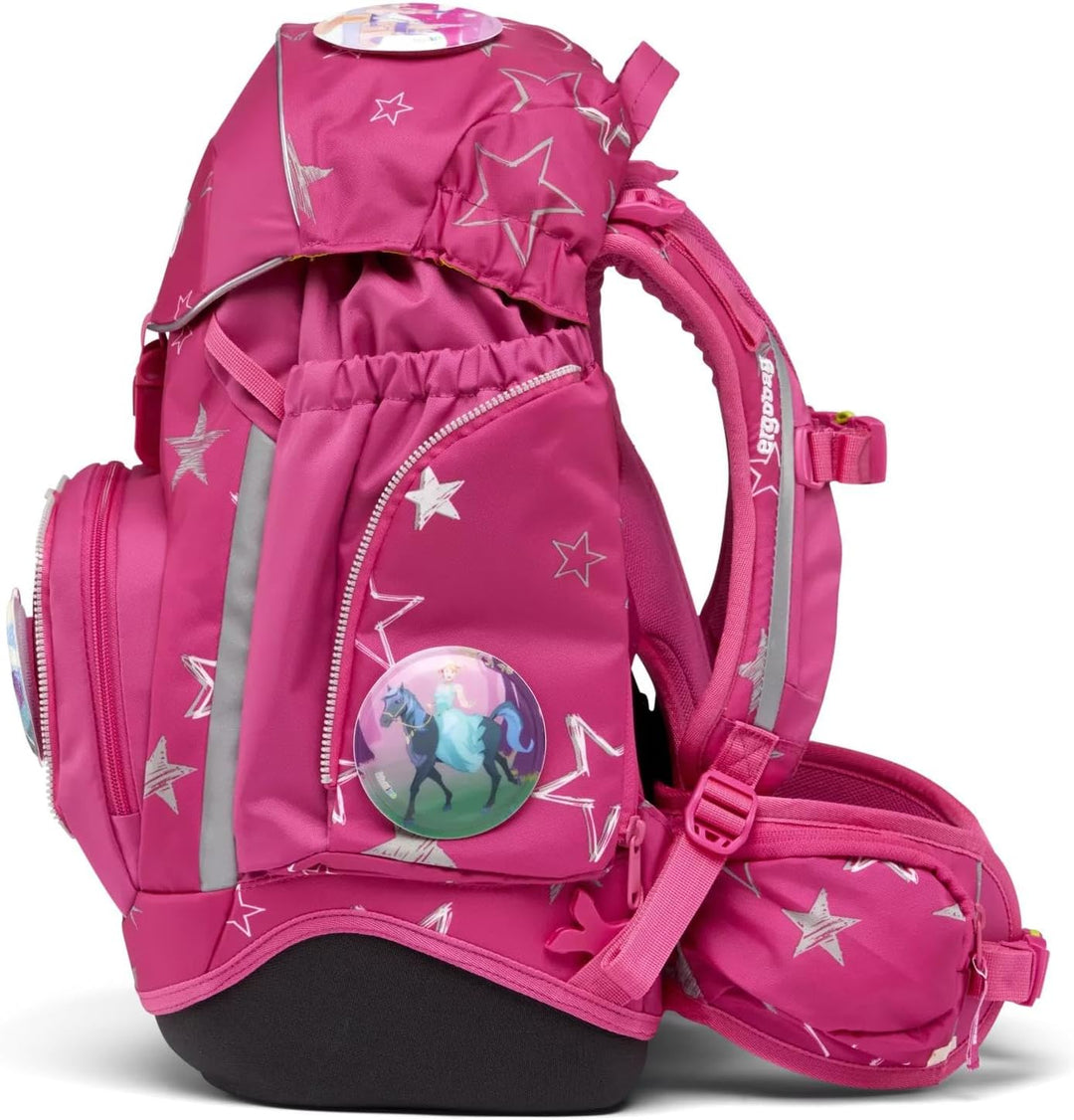 ergobag pack Set ergonomischer Schulrucksack, Set 6-teilig Einheitsgrösse SternzauBär - Pink