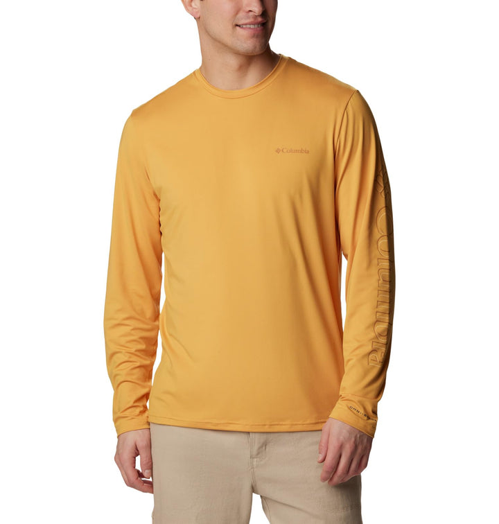 Columbia Herren Tech Trail Graphic T-Shirt mit Aufdruck Raw Honig/Markenschatten-ärmel XL Lang, Raw