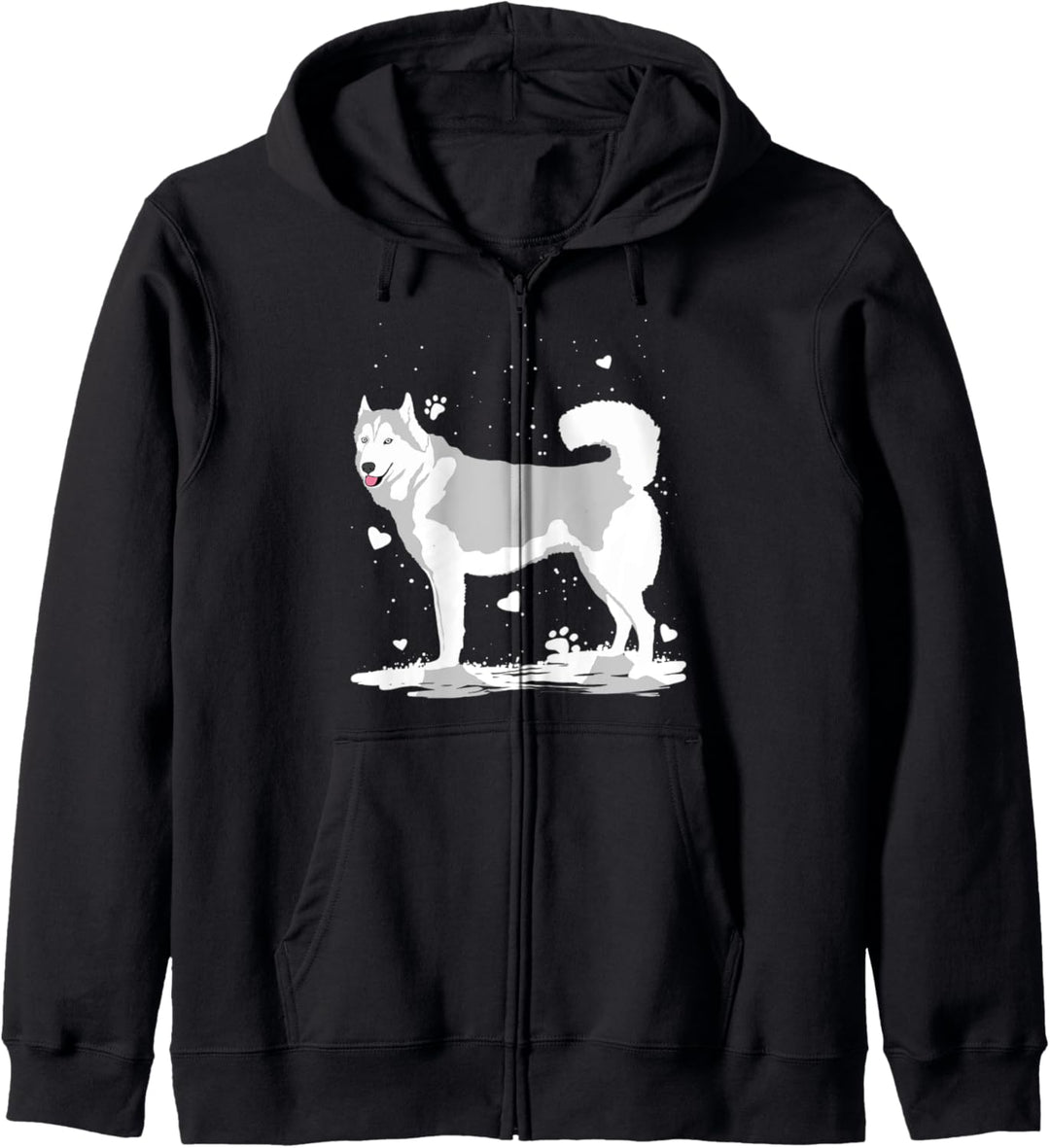 Siberian Husky Hund im Schnee Kapuzenjacke