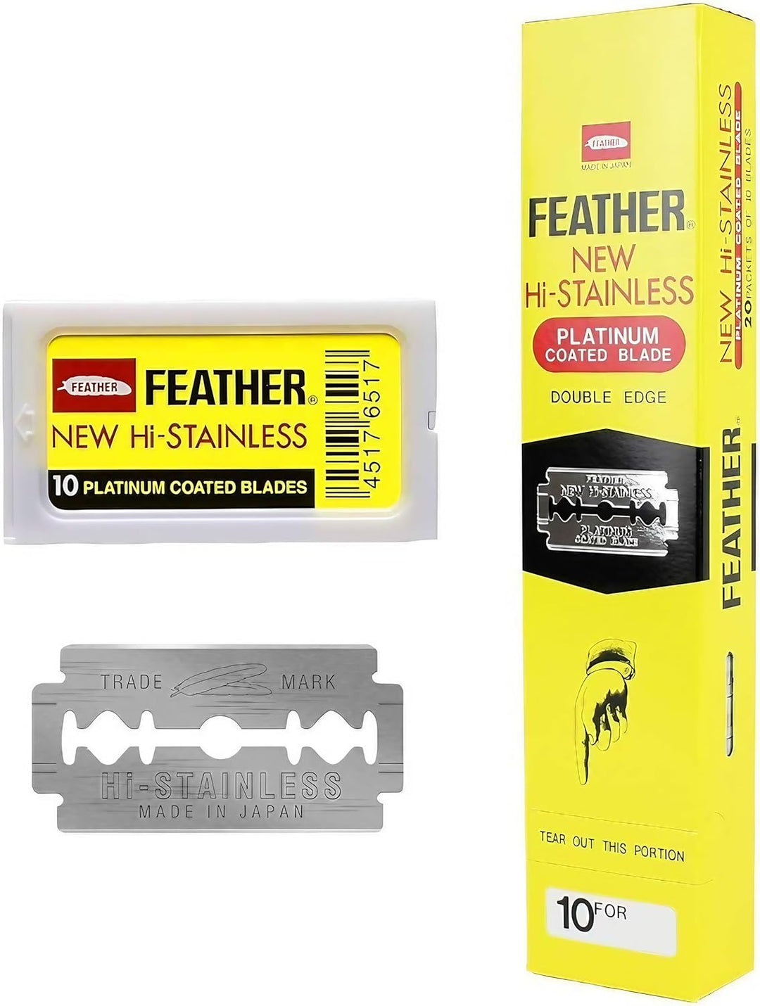 Feather - 100 Rasierklingen mit doppeltem Strang