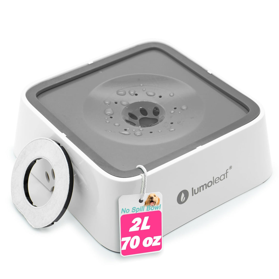 LumoLeaf Wassernapf für Hunde, 2L, Anti-Schwapp Fressnapf Hund Unterwegs mit Kohlefilter, Hundenapf