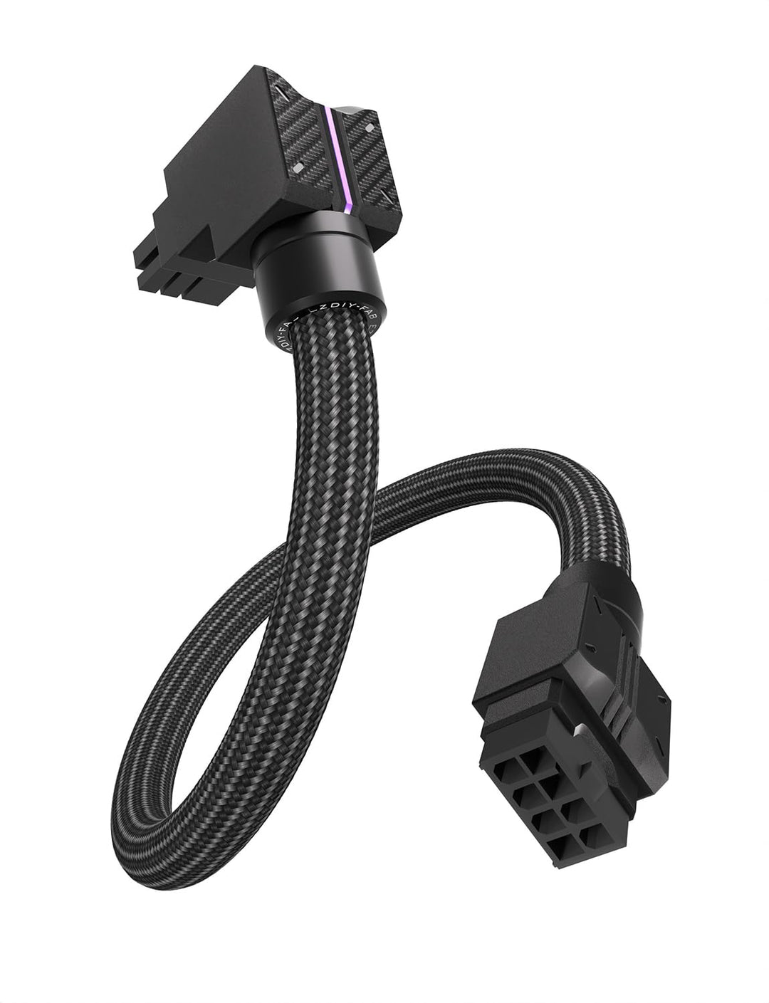 EZDIY-FAB UNIFAS ARGB 8-Pin PCIe-GPU-Verlängerungskabel, 16AWG, 90-Grad-Rechtwinkelstecker, 5V 3-Pin