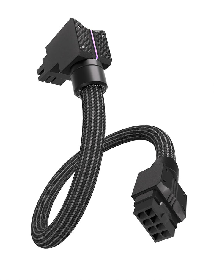 EZDIY-FAB UNIFAS ARGB 8-Pin PCIe-GPU-Verlängerungskabel, 16AWG, 90-Grad-Rechtwinkelstecker, 5V 3-Pin