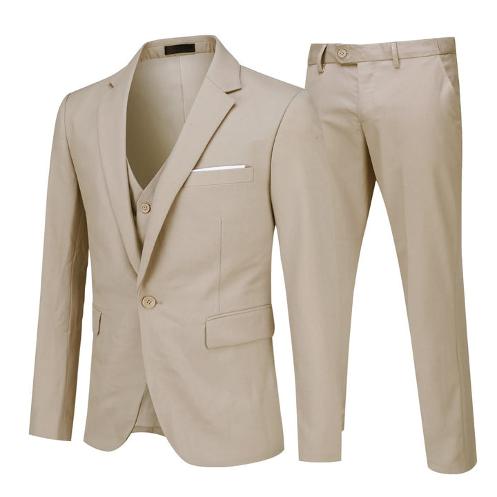 Anzug Herren Slim Fit 3 Teilig Anzüge Herrenanzug Sakko für Hochzeit Business M Griege, M Griege