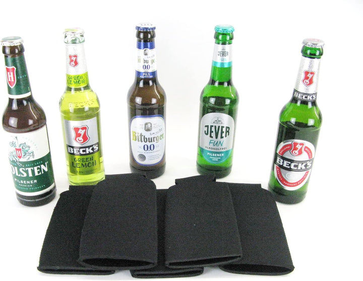8x Bierkühler für 0,33L Flaschen in schwarz. Getränkekühler- Flaschenkühler für alle genormten 0,33l