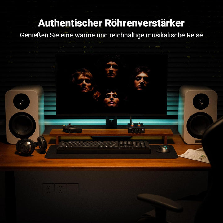 Fosi Audio P3 Hi-Fi Röhren Vorverstärker, Home Audio Mini Röhrenverstärker & Kopfhörerverstärker, Bl