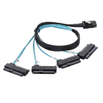 xiwai Interner 36-Pin-Mini-SAS-SFF-8087-Host auf 4 SFF-8482-Ziel-SAS-Festplatte und SATA-Stromkabel