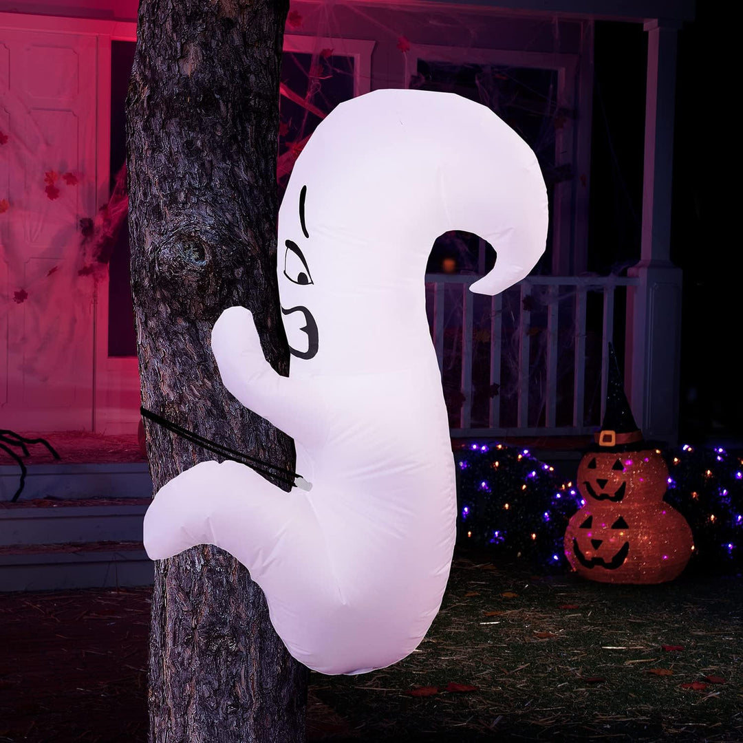 Joiedomi 4 FT Hoher Halloween Aufblasbarer Geisterbaum mit eingebauten LEDs, Blow Up Cute Ghost Tree