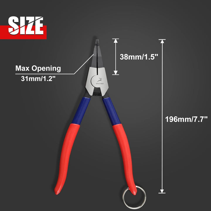 Sicherungsringzange, 20,3 cm, Sicherungsringzange, Sicherungsring, Hufeisen-Unterlegscheibe, speziel