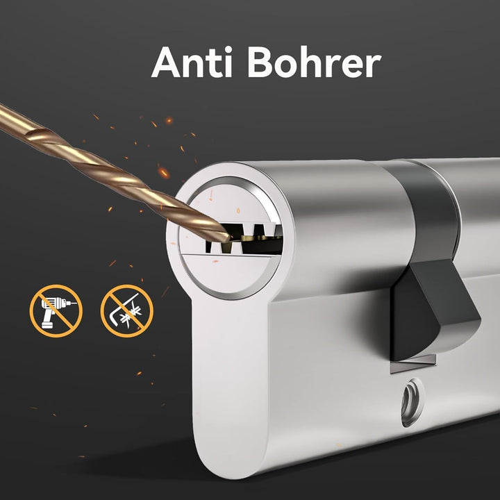 MANICAF Schliesszylinder 35/45, Profilzylinder 80mm mit 5 Schlüsseln | Doppelzylinder mit beidseitig