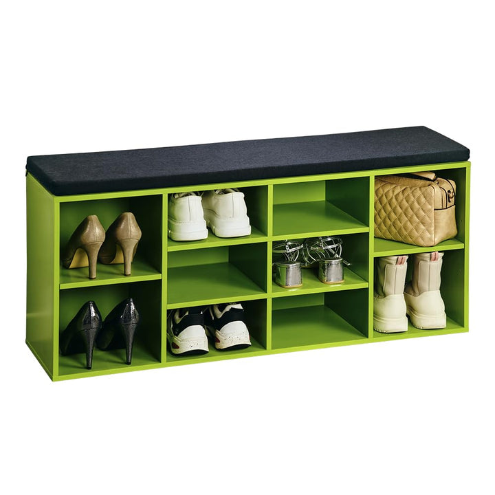 Kesper | Schuhschrank mit Sitzkissen, Material: Spanplatte, funiert, Masse: B 103,5 x H 48 x T 29,5