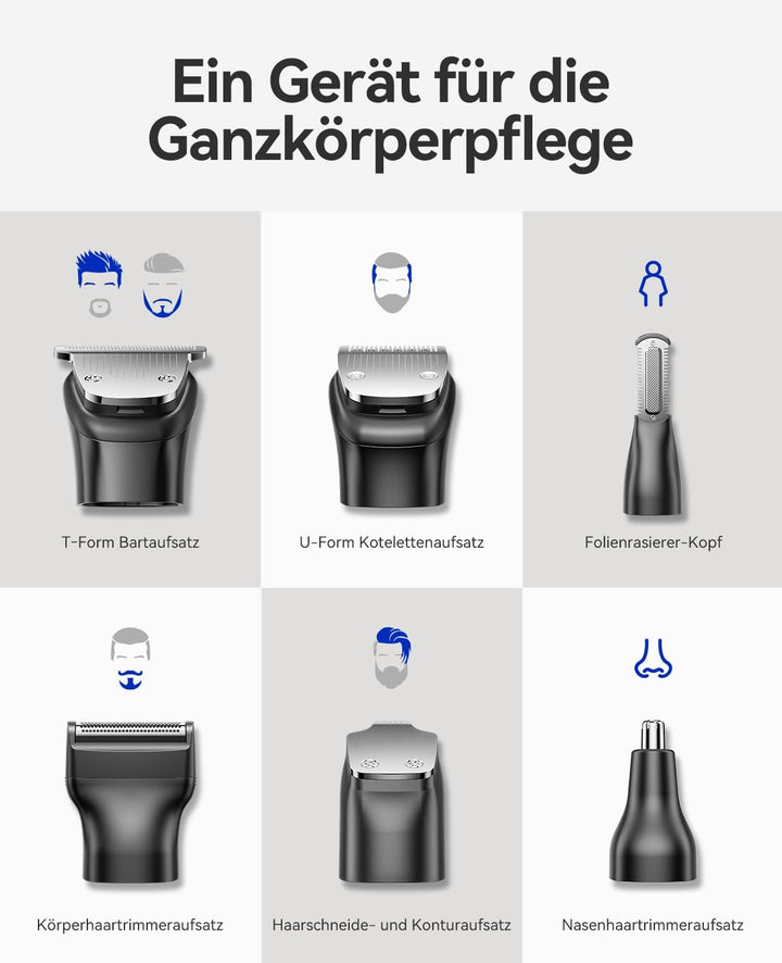 kensen Barttrimmer Herren,18 In 1 Bartschneider Set Wasserdicht Beard Trimmer Usb-C Bart Rasierer El