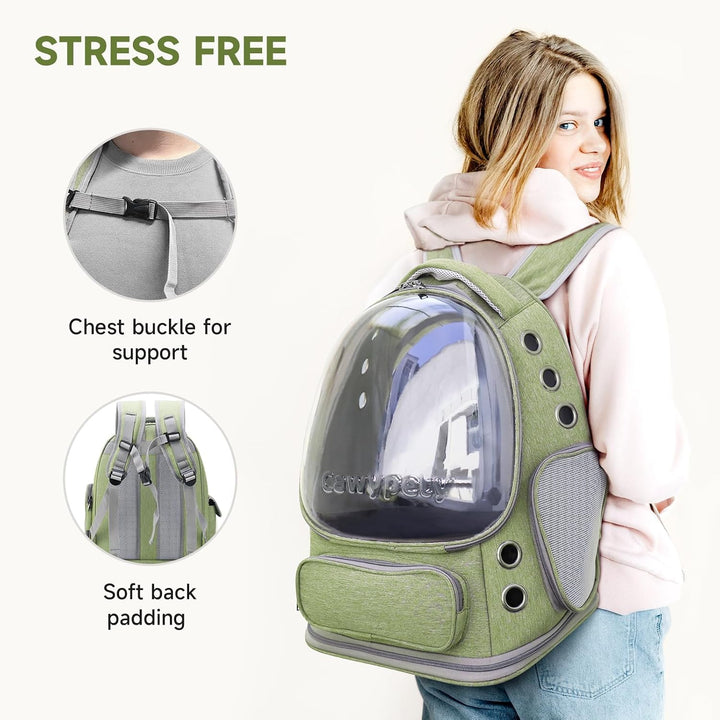 Cawypety Katzenrucksack, atmungsaktiv, grosser Raum, Blasen-Haustier-Rucksack für Kätzchen, kleine H