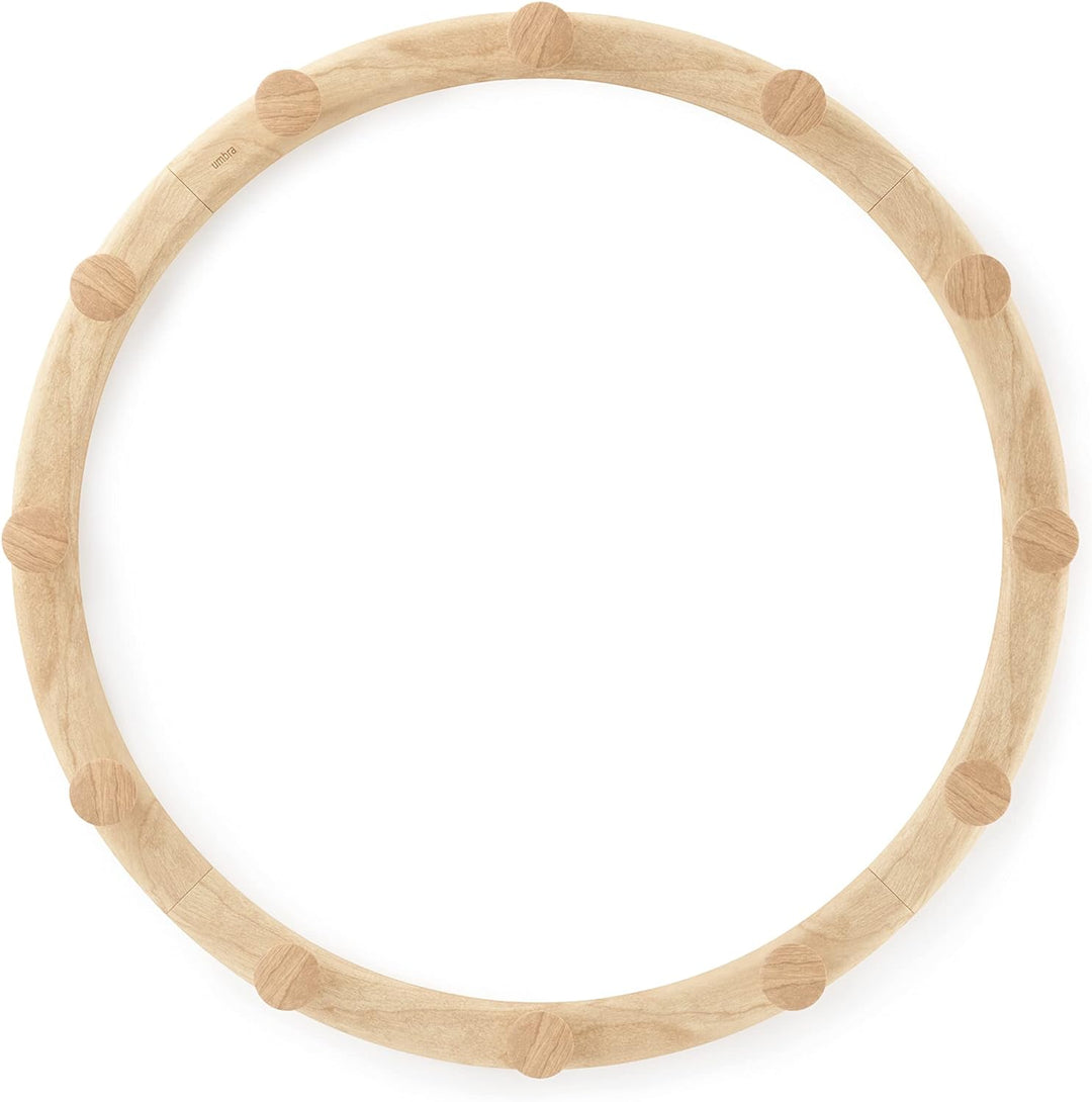 Umbra Slinka Wandgarderobe, Modulare Garderobenleiste mit 12 Haken, Holz, Natur, Einheitsgrösse, Nat