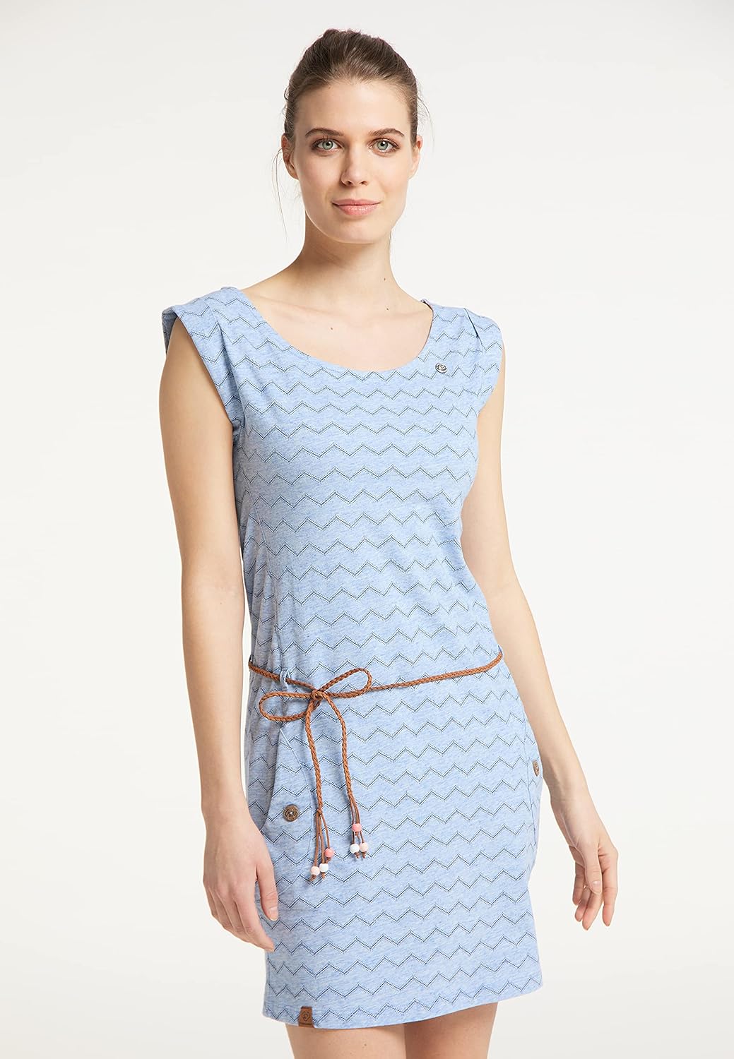 Ragwear Kleid Damen Tag Chevron 2111-20016 Wollweiss 7008 Off White XL Blau, XL Blau