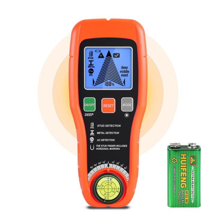 Leitungssuchgerät Ortungsgerät, Multifunktionaler Stud Finder mit LCD-Display & Audio-Alarm, Leitung