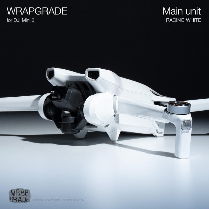 WRAPGRADE Skin Kompatibel mit DJI Mini 3 (Racing White)