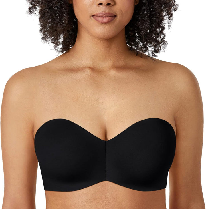DELIMIRA Damen Minimizer Trägerloser BH mit Bügel Grosse Grössen Dirndl Bandeau BH ohne Polster 70B