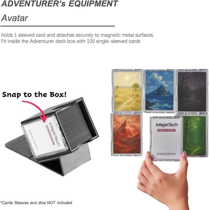 Mage Tech Adventurer [Hero] Modulare Deckbox - passt für 99 doppelt gesleevte Karten - Avatar-Halter