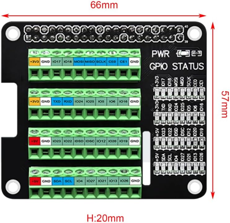 GPIO Shield, GPIO Erweiterungsplatine für RPI 3B/3B+/4B/Zero-Terminal-Schnittstellenmodul