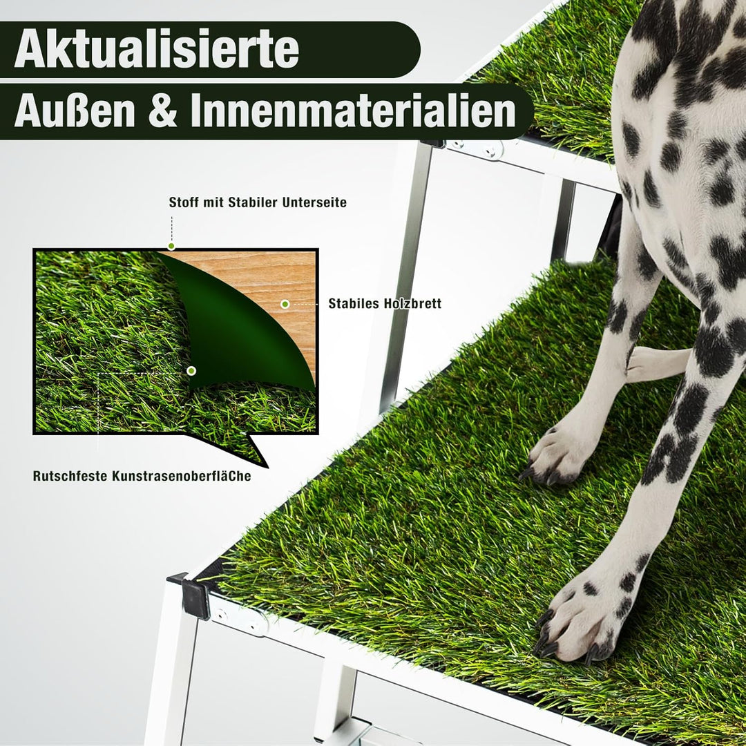 Extra Breit Hunderampe Auto Klappbar,Hundetreppe für Grosse Hunde mit rutschfeste Kunstrasen-Oberflä