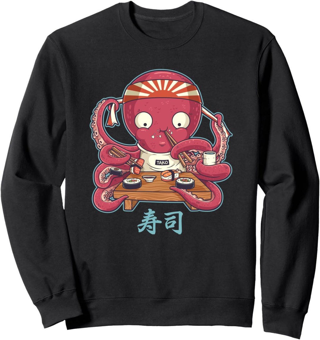 Kawaii Niedlicher Anime Oktopus Otaku Japanisch Sushi Nigiri Sweatshirt