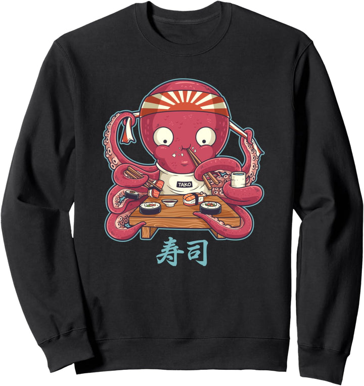 Kawaii Niedlicher Anime Oktopus Otaku Japanisch Sushi Nigiri Sweatshirt