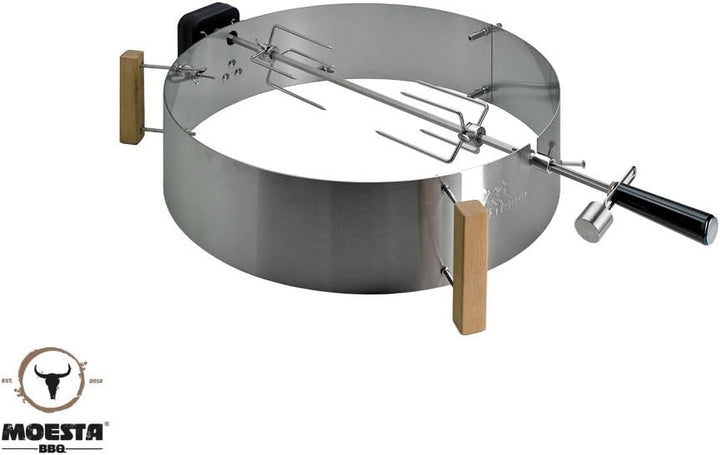 MOESTA-BBQ 10107 Rotisserie-Set für Smokin' PizzaRing - Elektrischer Spiessdreher für Kugelgrill 67