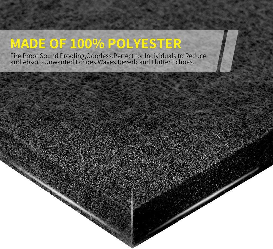 Rdutuok 12 Stück Selbstklebend Akustik Panel,30x26x1cm Hexagon Akustik Absorber Schallschutzplatten