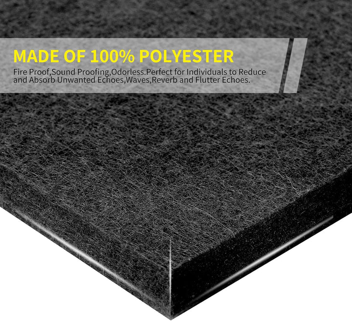 Rdutuok 12 Stück Selbstklebend Akustik Panel,30x26x1cm Hexagon Akustik Absorber Schallschutzplatten