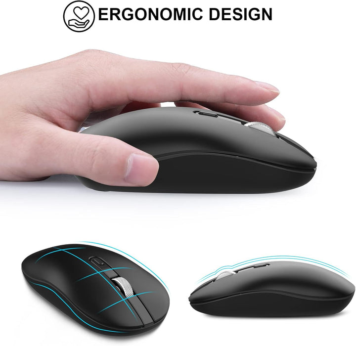 cimetech Maus Kabellos USB C, Slim Beidhändig 2.4G Leise Mini Maus Kabellos 3 DPI Einstellbar Silent