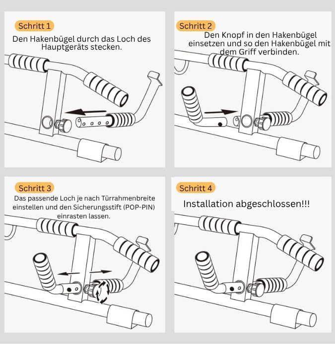 Klimmzugstange Türrahmen, Calisthenics Pull Up Bar mit vielfältigen Griffmöglichkeiten, Mit gutem De