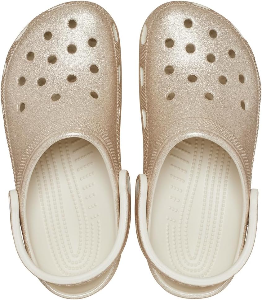 Crocs Unisex-Erwachsene Classic Glitter Clog 37/38 EU Champagner Glitzer, 37/38 EU Champagner Glitze