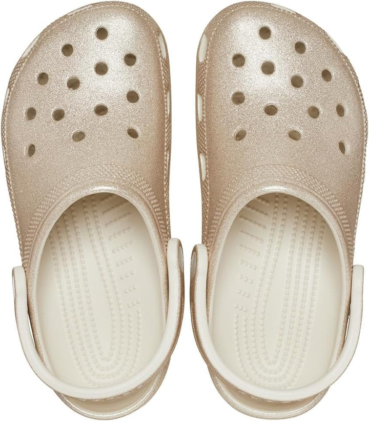Crocs Unisex-Erwachsene Classic Glitter Clog 37/38 EU Champagner Glitzer, 37/38 EU Champagner Glitze