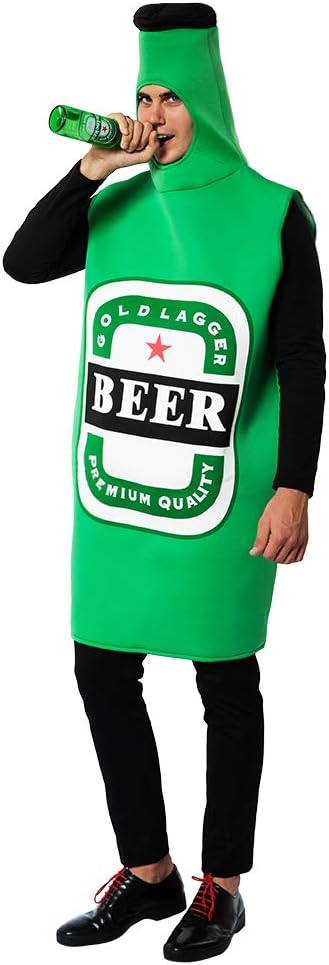 EraSpooky Unisex Bierflasche Kostüm Faschingskostüme Einteiler Halloween Party Karneval Fastnacht Kl
