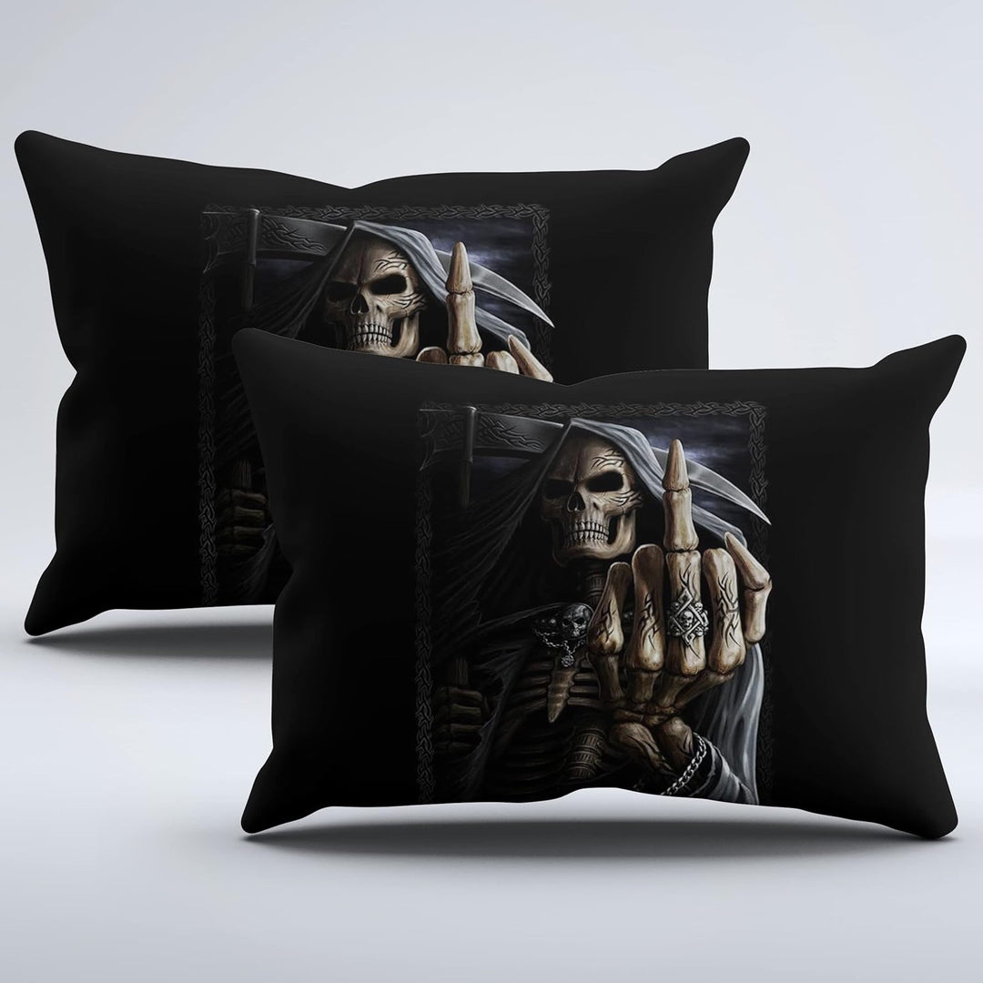 MIQEBX Totenkopf Bettwäsche 135x200cm Halloween Gotisch-Bettbezug Für Teenager,3D Schädel und Rosen