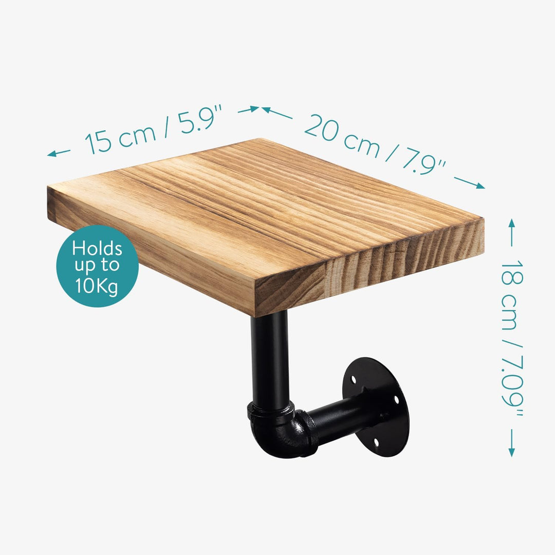 Navaris Wandregal Regal aus Holz und Metall - 3er Set Schweberegal Hängeregal - Ablage für Bilderrah