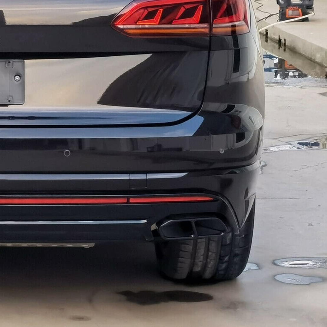 Homanpp Auspuffblenden Für VW Für Touareg CR7 2018 2019 2020 Edelstahl 2 Stück Schwarz Auto Hinten L