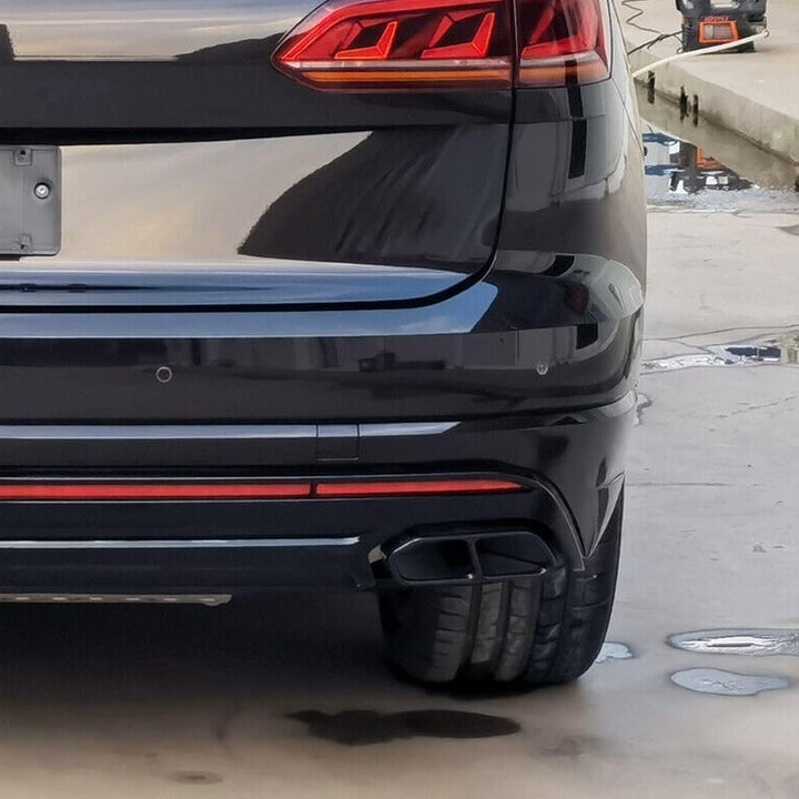 Homanpp Auspuffblenden Für VW Für Touareg CR7 2018 2019 2020 Edelstahl 2 Stück Schwarz Auto Hinten L