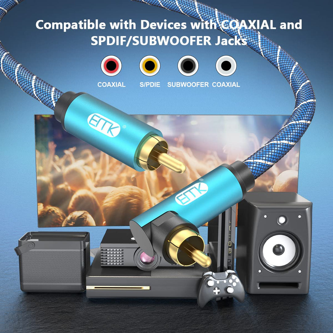 EMK Winkel Cinch Kabel 90 Grad Koaxial Audiokabel Rechtwinklig Subwoofer Kabel Audio Cinch kabel Win