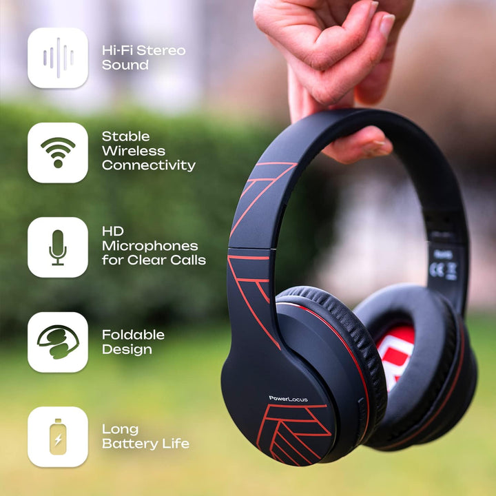 PowerLocus P6 Bluetooth Kopfhörer Over Ear, Over Ear Kopfhörer Kabellos mit Super Bass, 40Std. Spiel