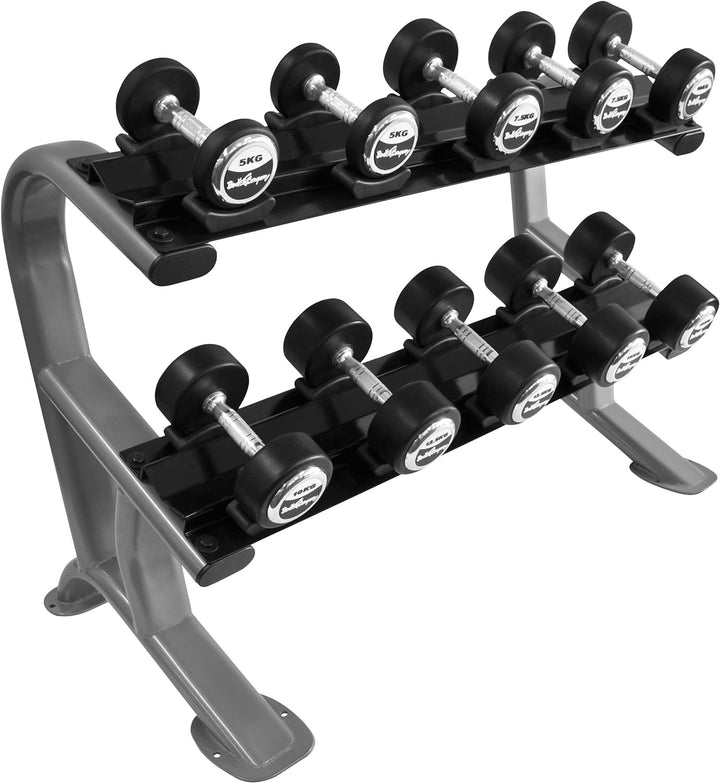 Bad Company Heavy Duty Kurzhantel Ablage-System I Massiver, 2-stufiger Hantelständer für 5 oder 10 P