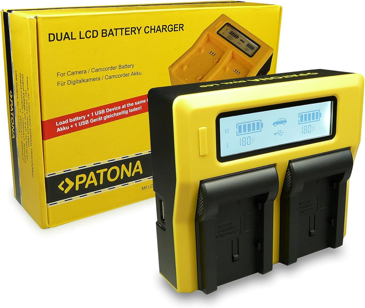 PATONA LCD Dual Ladegerät Kompatibel mit Akku Canon BP-807 BP-808 BP-809 BP-819 BP-820 BP-827 BP-828