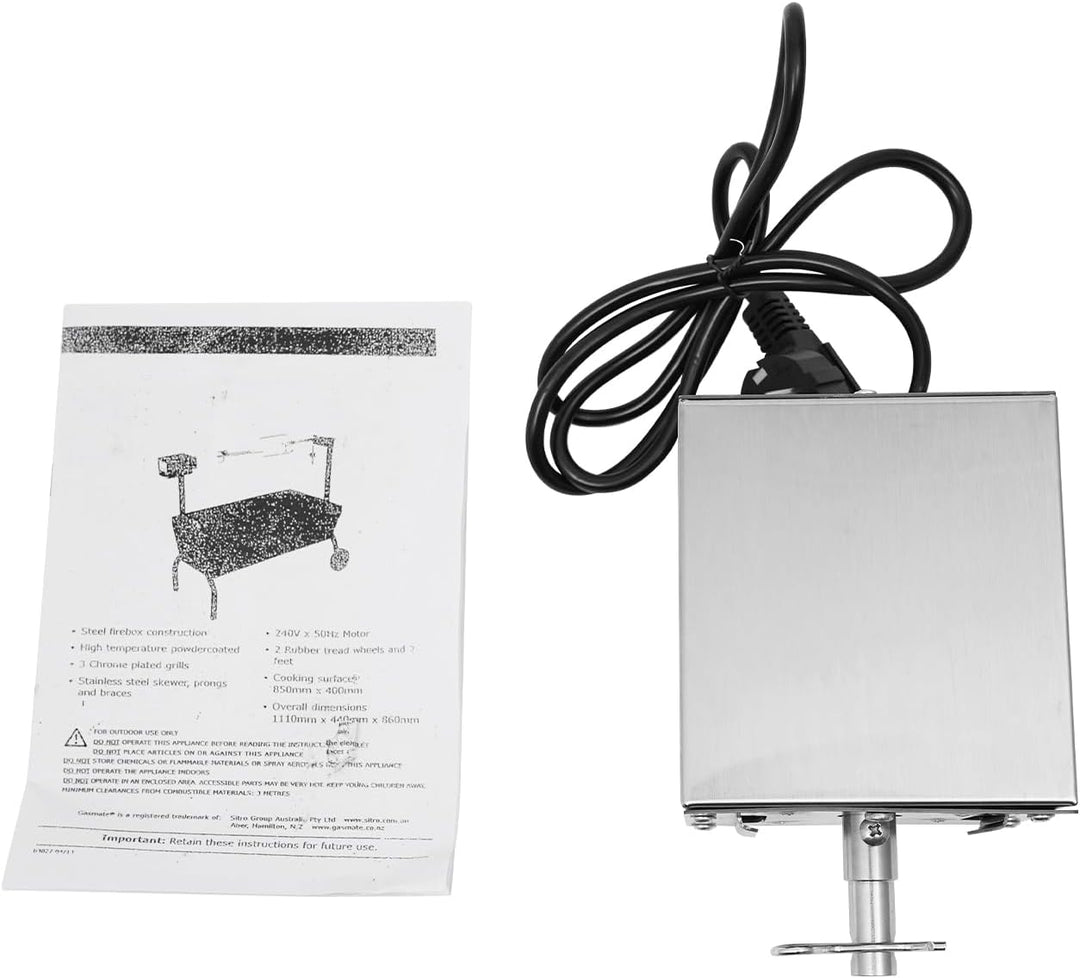 BBQ Rotisserie Motor,Barbecue Grill Motor Grillspiess Rotisserie Röster Spiess Drehspiess Edelstahl
