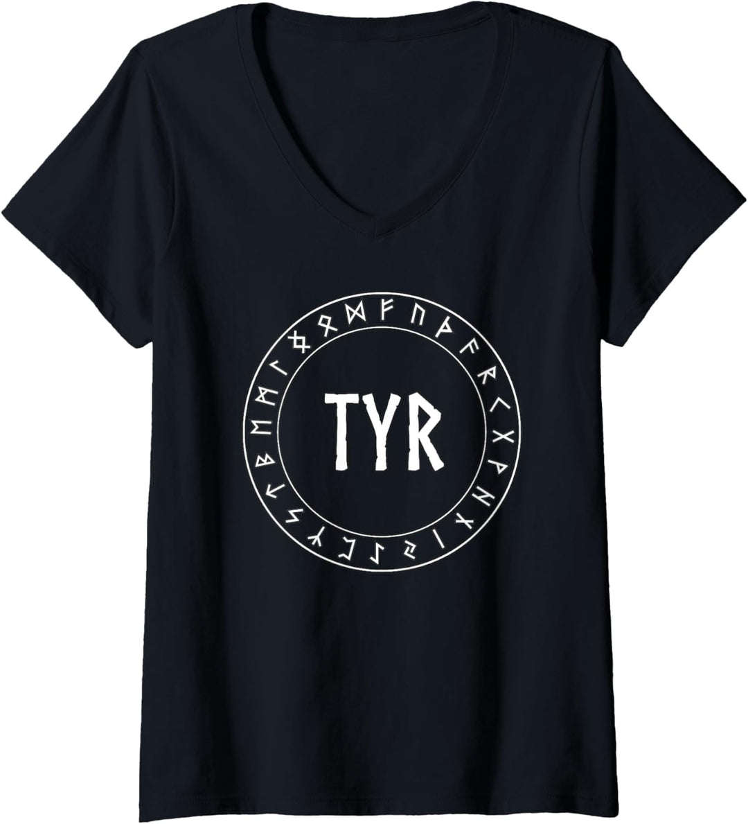 Damen Tyr Norse God Tiwaz Rune T-Shirt mit V-Ausschnitt