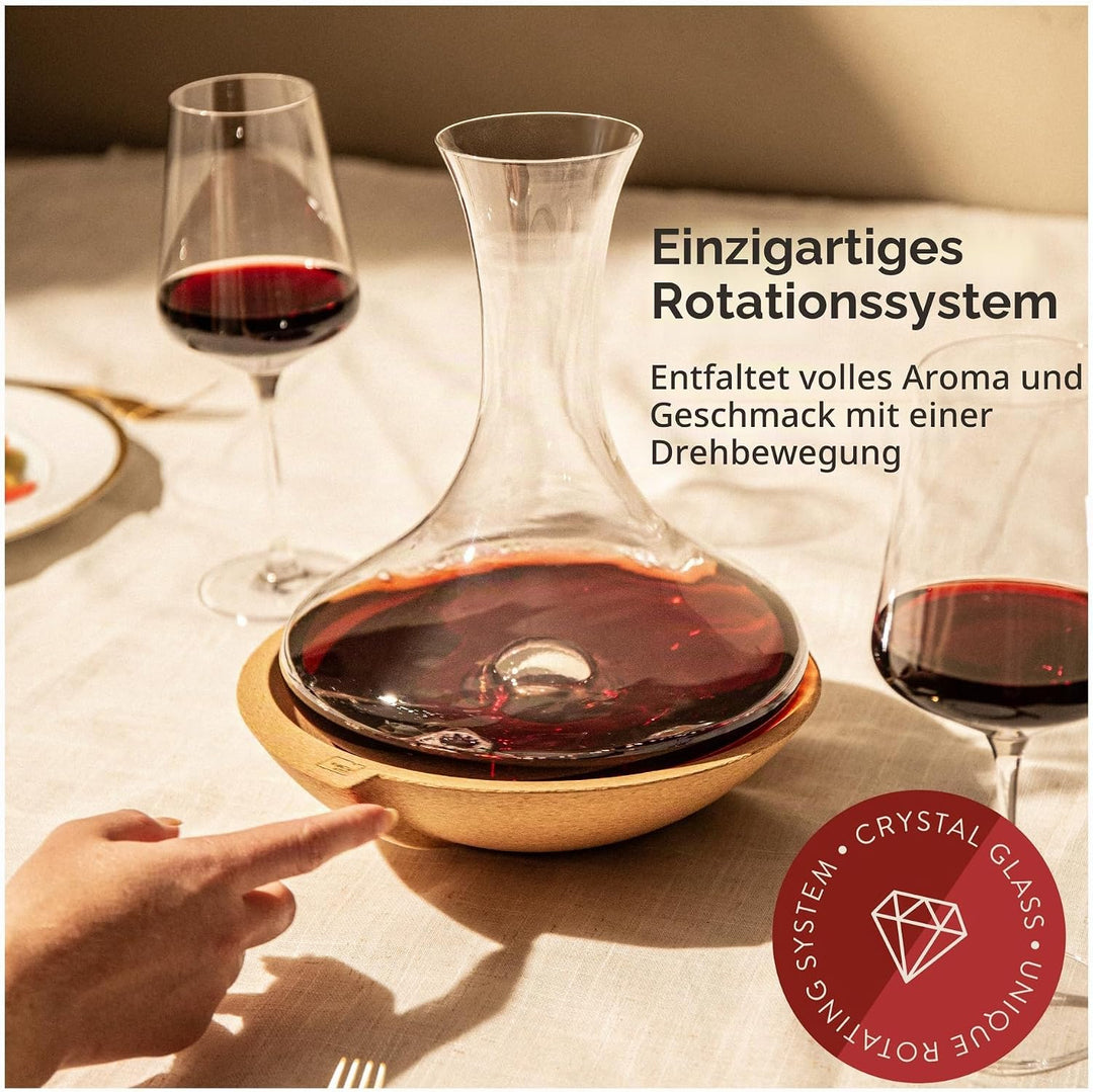 Vacu Vin Swirling Carafe | Crystal Glass Wine Decanter
