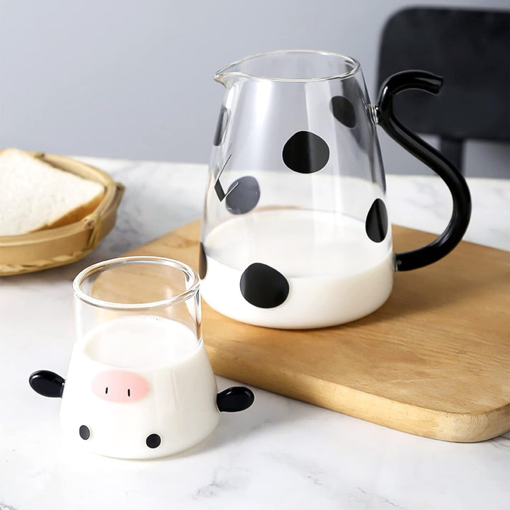 Water Jug, Glass Carafe, Kuh Glaskrug, Kreative Kuh Glaskrug Wasserflaschen Hot Cold Water Iced Tea