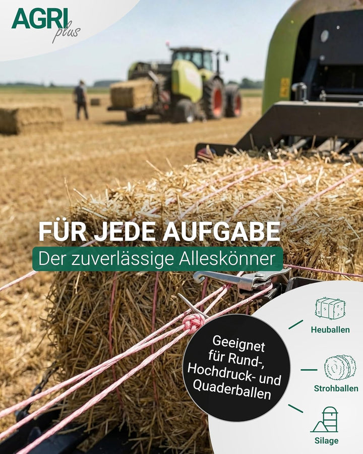 AGRI plus 1 Doppelpack Pressengarn/Erntegarn (10 kg - Für Hochdruckballen 400 m/kg, Blau) 10 kg - Fü