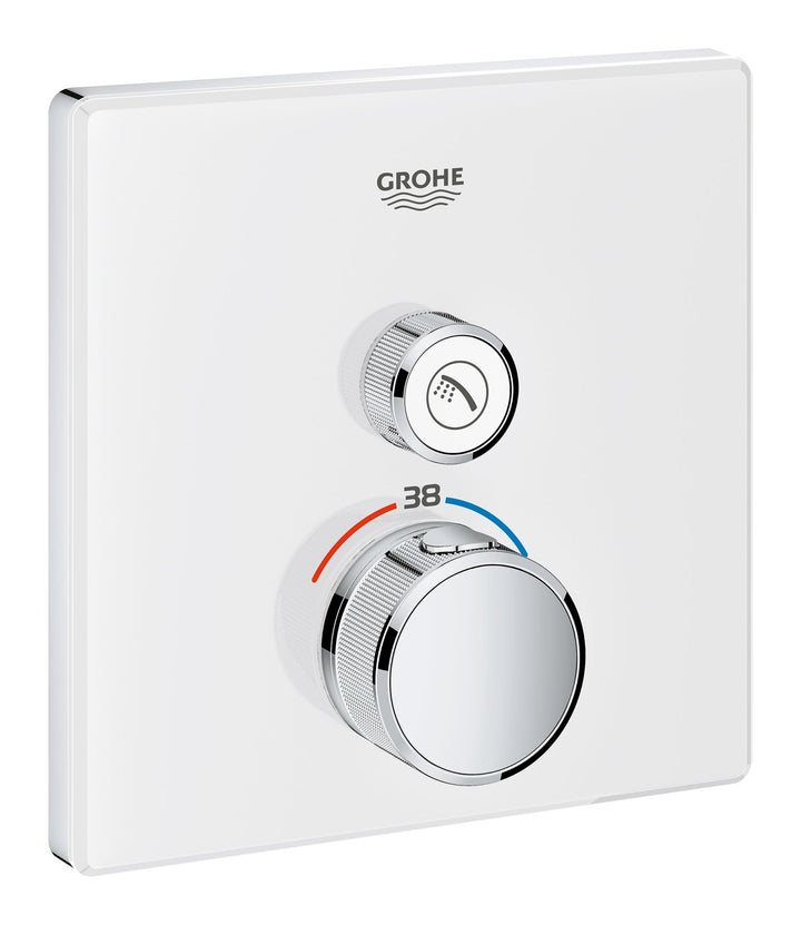 Grohe Grohtherm Smartcontrol Thermostat mit einem Absperrventil, 1 Stück, 29153LS0 Weiss eckig 1 Abs