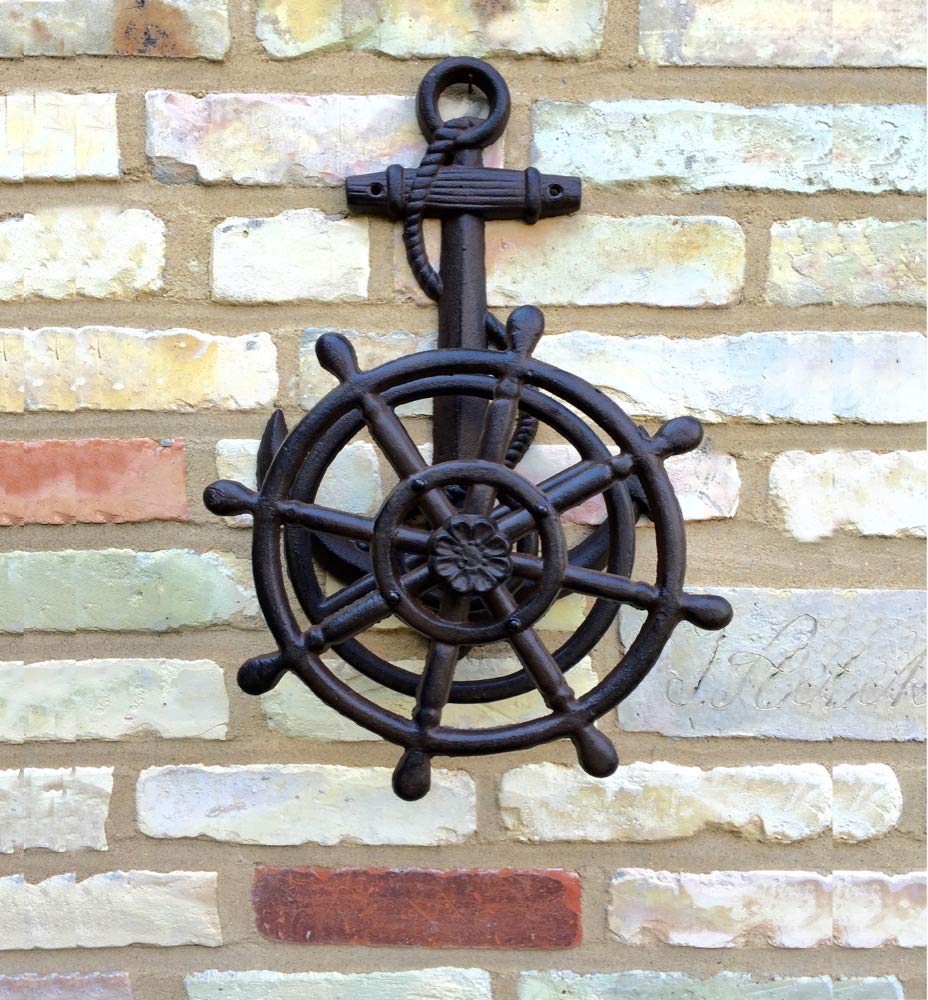 Antikas - Gartenschlauch Halter mit Anker, Nordsee Dekoration Ostsee Schlauchhalter Nautik